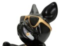 Statueta / figurina decorativa cu tava Dog Ball, Mauro Ferretti, 18.5x20.5x20 cm, polirasina, negru/auriu