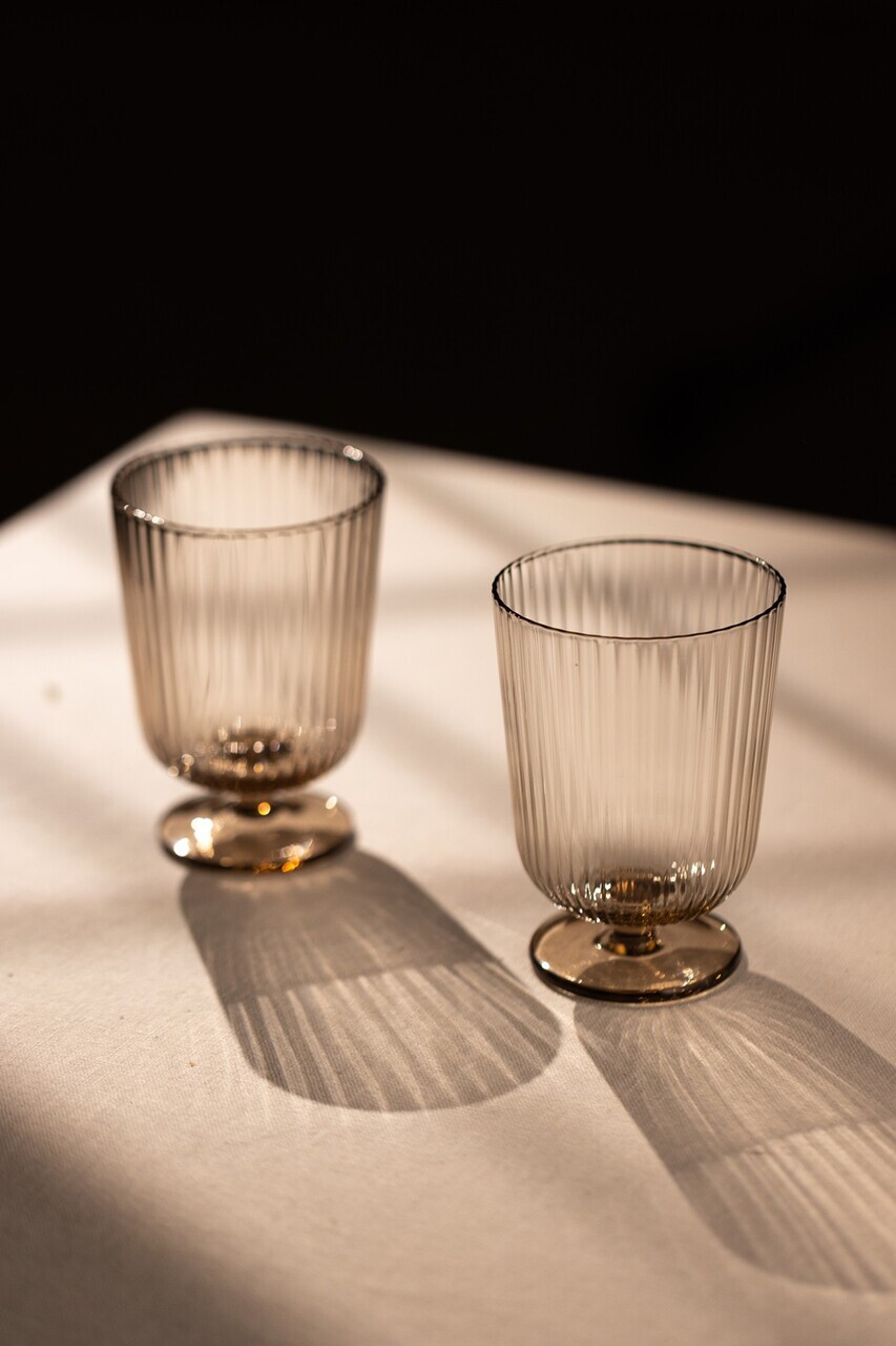 Set cupe de inghetata din sticla, Hermia, 127RKL1617, Bej