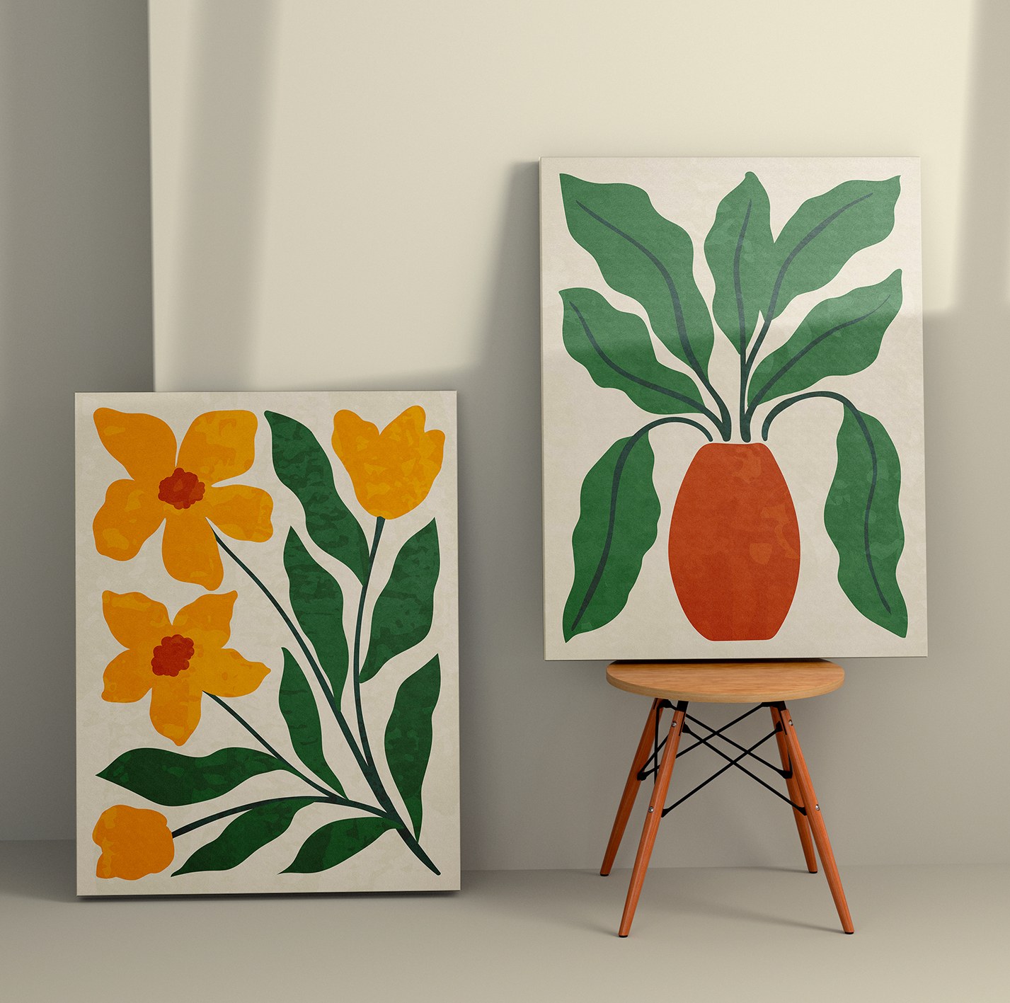 Tablou decorativ, 2KNV4387, Canvas, Lemn, Multicolor