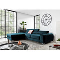 Coltar extensibil stanga 3 locuri ELTAP, LT-40NU, Grayson, 278x205x92 cm, lemn/poliester, albastru inchis