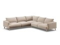 Coltar simetric 5 locuri, Naomi, Micadoni Home, 280x280x75 cm, catifea, bej