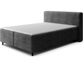 Pat continental tapitat cu lada depozitare, 140x200 cm, ELTAP, Cortiko, lemn/poliester, gri inchis