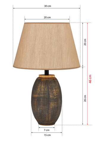 Lampa de masa, Hmy Design, 687HMY1591, Metal, Maro / Auriu