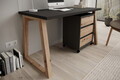 Birou cu dulap ADRK, Iwo I, 135x65x75.2 cm, PAL laminat, grafit/artisan