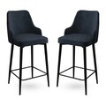 Set scaun de bar (2 bucăți), Charlotte, Enox, Metal, Antracit / Negru