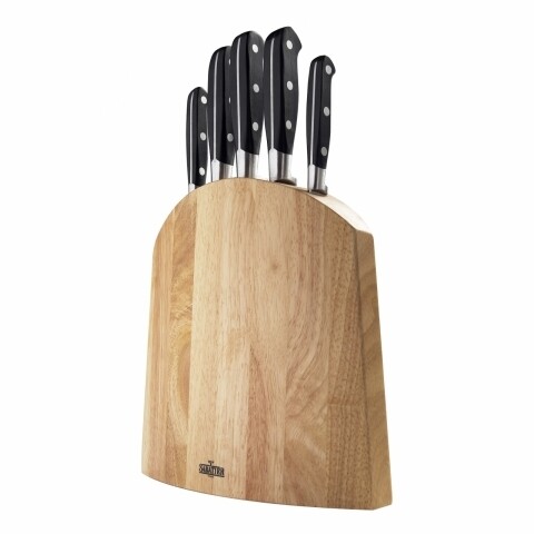 Set 5 cutite cu suport, Amefa, Sabatier, inox/lemn, argintiu/natur
