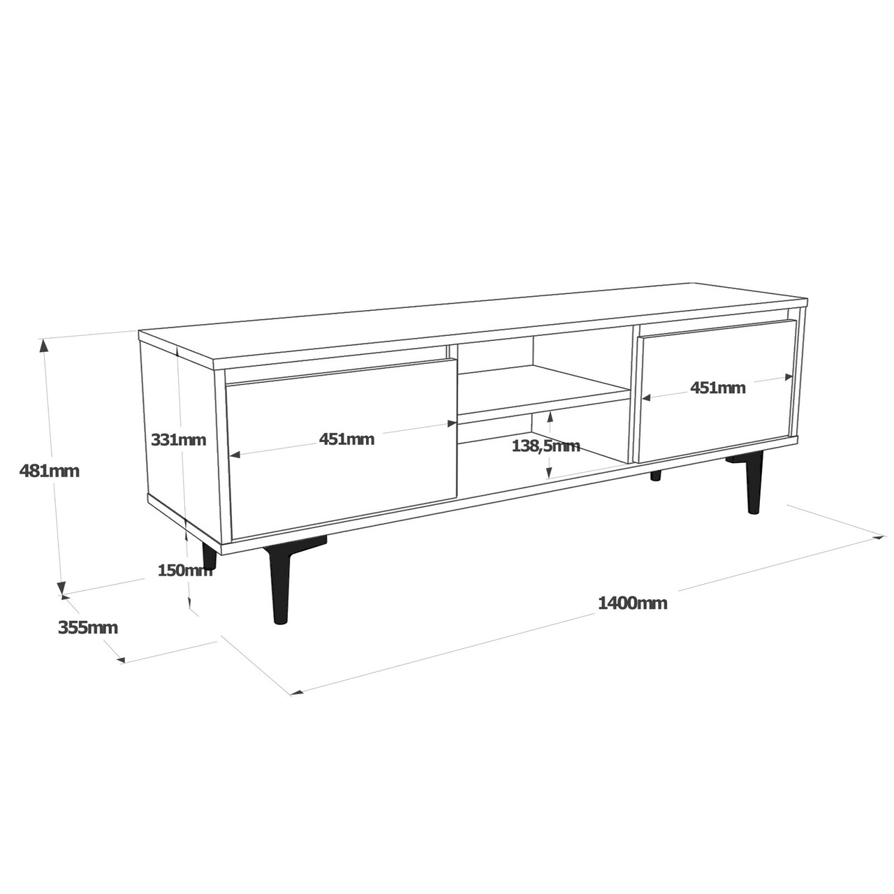 Mobilier Living, Locelso, AR13, Pal Melaminat, Stejar/antracit