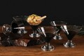 Set cupe pentru inghetata, Mia, 742TMA4705, Sticla, Negru
