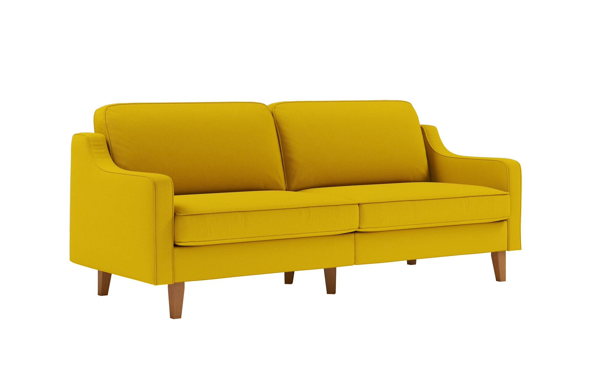 Canapea 3 locuri, Atelier del Sofa, 918CMF1163, Cadru: 100% OȚEL, Floarea-soarelui / Nuc