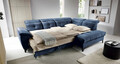 Coltar extensibil dreapta 5 locuri ELTAP, RT-40AU, Inferne, 297x210x107 cm, lemn/poliester, albastru