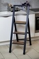 Scara pliabila, Wenko, 3-step, cu sistem antiderapant, 44 x 127 x 5.5 cm, aluminiu/plastic, negru