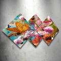 Set 4 tablouri decorative, 4MDF206635840, MDF, Imprimat UV, Multicolor