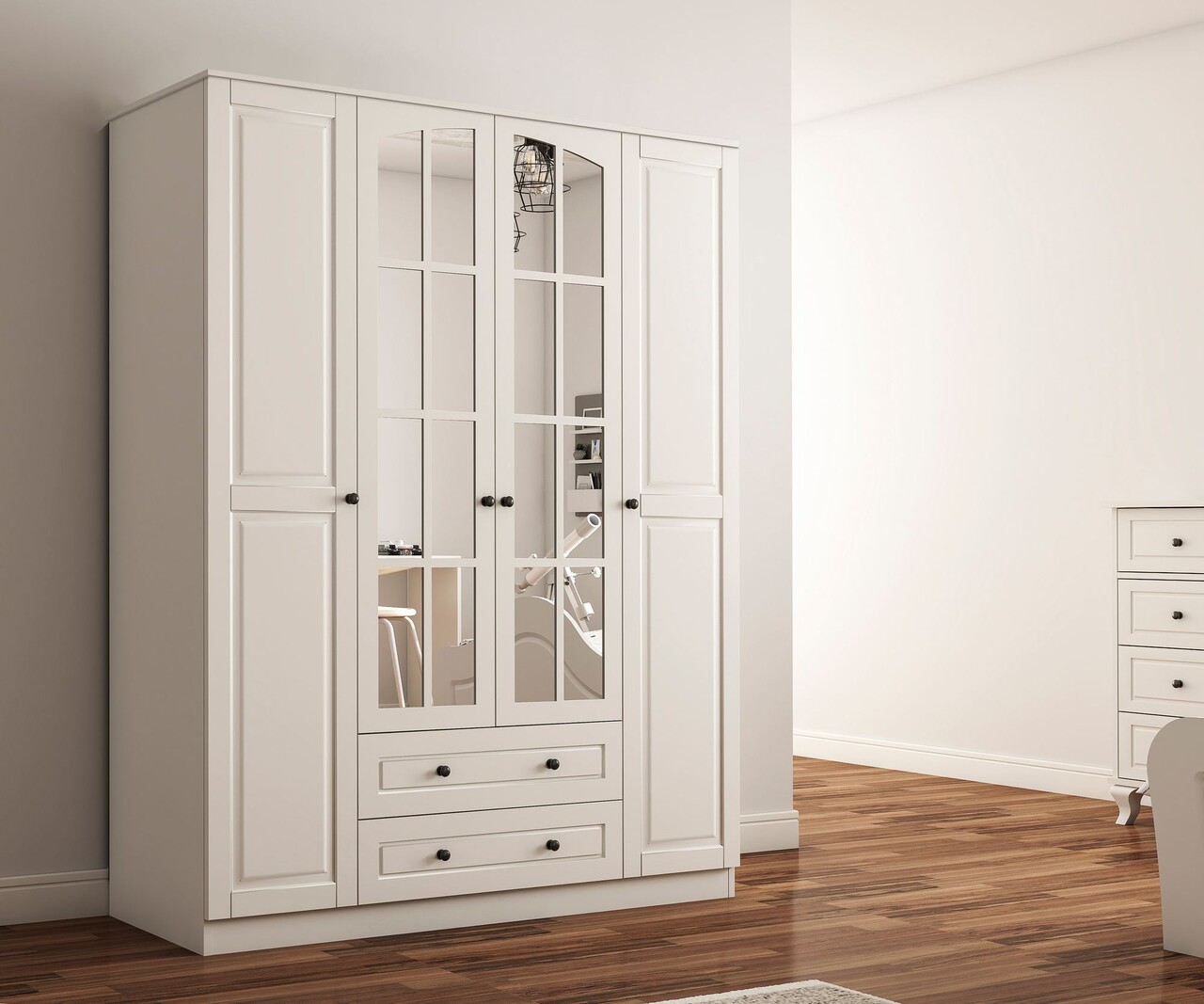 Set dormitor pentru copii, Rabi, Rb-015, Alb mat - 2 | YEO