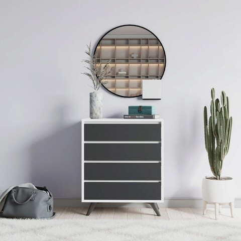 Dulap, mod design, suvera, 70x86x40 cm, alb / antracit