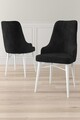 Set scaune 4 piese, Charlotte, Neta, Alb/Negru
