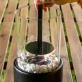 Semineu decorativ de masa cu bioetanol Heatfir, InnovaGoods, Ø16 x 26.5 cm, fara fum, sticla/fier