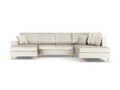 Coltar panoramic extensibil dreapta 7 locuri, Moghan, Micadoni Home, GL, 313x194x88 cm, catifea, bej deschis