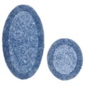 Set covorase de baie 2 piese, Alanur Home, Y-ZİGZAG-80X465VV000015, Bumbac, Albastru