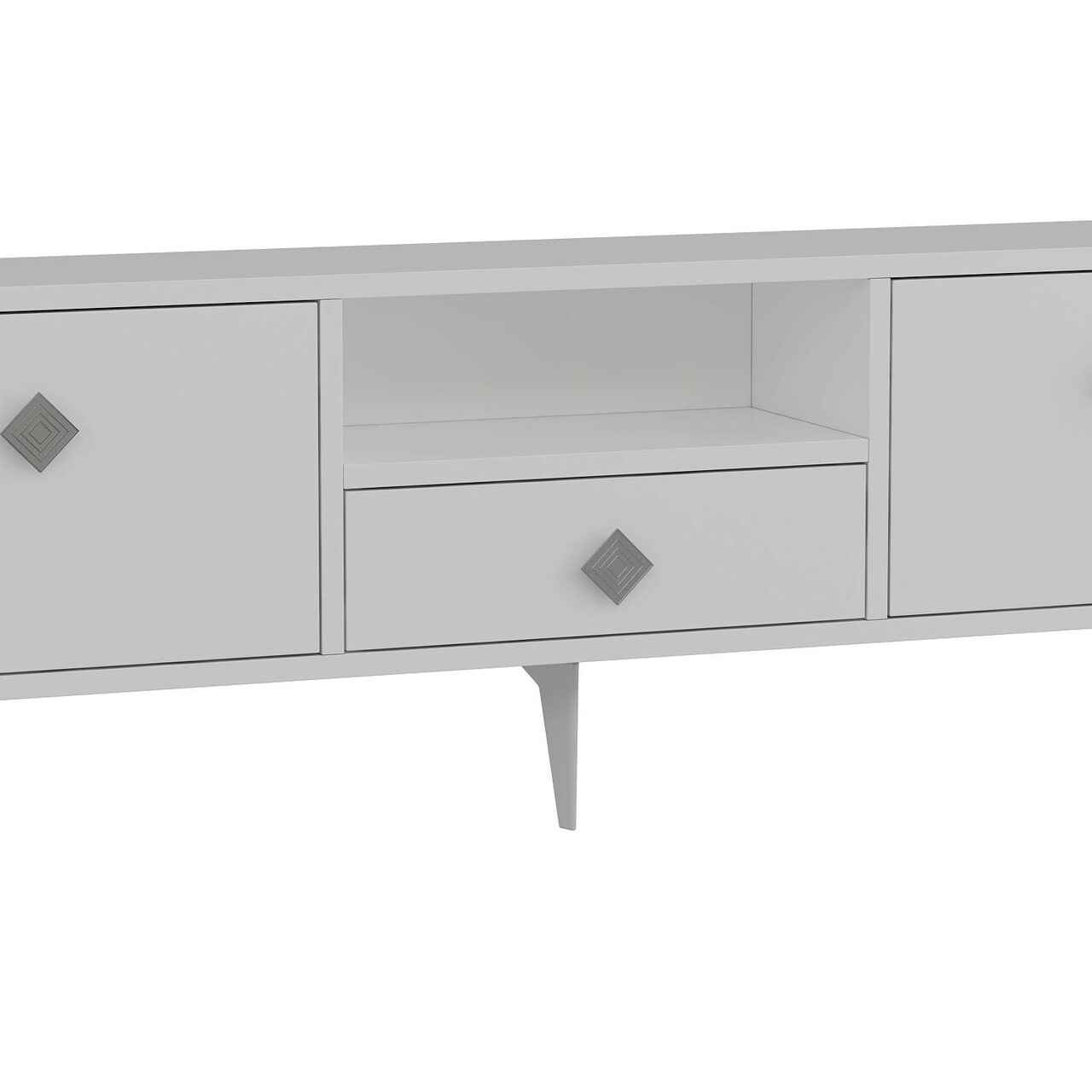 Comoda TV, Hanah Home, 1304-DROP-1, 140x49x30 cm, PAL , Alb / Argintiu - view 6