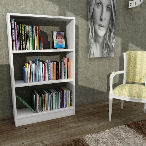 Biblioteca Wooden Art, Cella White, 60x100x19.5 Cm