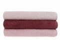 Set 3 prosoape de baie Beverly Hills Polo Club, 70x140 cm, 100% bumbac, Pink/Powder/Dusty Rose
