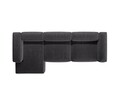 Coltar stanga 4 locuri, Bergamo, Cosmopolitan Design, 344x152x70 cm, catifea chenille raiata, gri