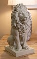 Figurina /sculptura decorativa Lion Stons, Mauro Ferretti, 17.5x25x40 cm, polirasina, crem