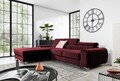 Coltar extensibil stanga 3 locuri ELTAP, LT-25VE, Grayson, 278x205x92 cm, lemn/poliester, rosu inchis