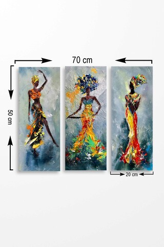 Set 3 tablouri decorative, MDF0035, MDF , 20 x 50 cm, 3 piese, Multicolor