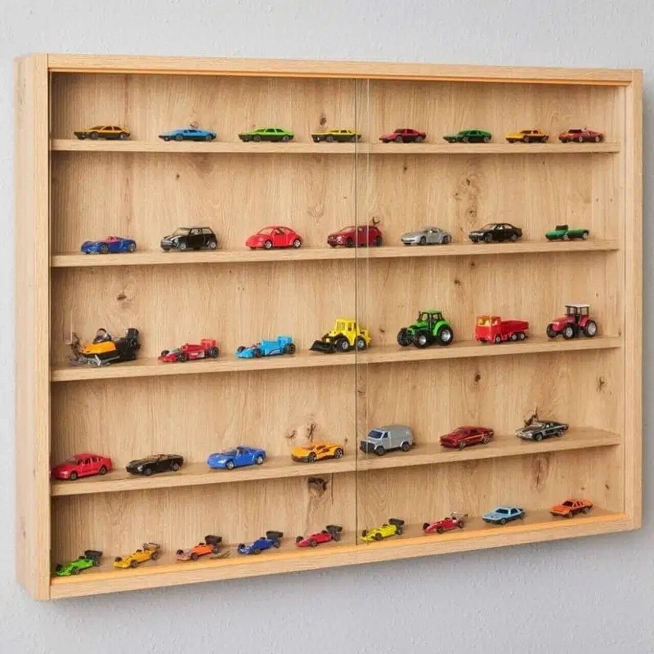 Raft de perete Artisario, Inter Link, 80x10x60 cm, MDF/sticla, oak - view 7
