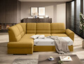 Coltar extensibil stanga 3 locuri ELTAP, LT-45LO, Siber, 270x186x93 cm, lemn/poliester, galben