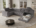 Coltar extensibil dreapta 3 locuri ELTAP, RT-04AU, Fectory, 346x205x93 cm, lemn/poliester, gri inchis