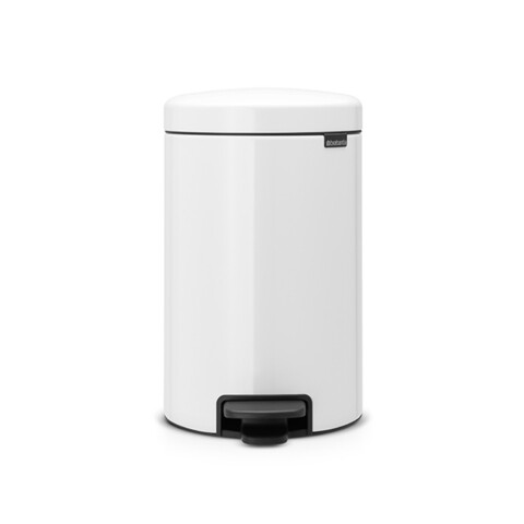 Cos de gunoi cu pedala, Brabantia, NewIcon, 12 L, 33.8x25.1x41.1 cm, otel, alb