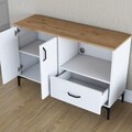 Dulap multifunctional, Rani, JE161, Alb/Maro
