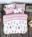 Lenjerie de pat dubla King Quilt(FR) İva - Mix , Mijolnir, 3 piese, 240x220 cm, bumbac ranforce, multicolor