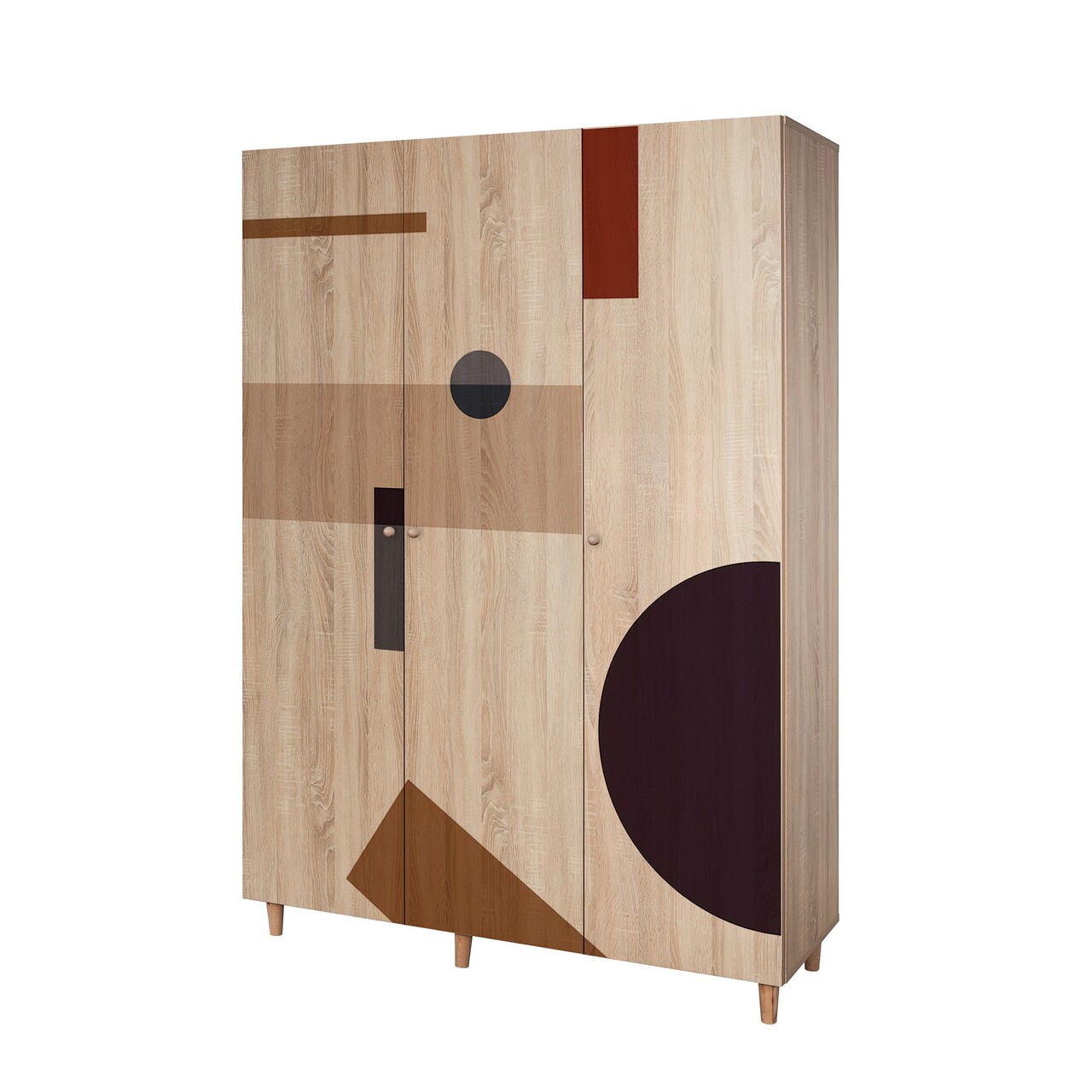 Dulap pentru haine, Vella, Lena 3 -969, 135x192x52 cm, PAL, Sonomo - 2 | YEO