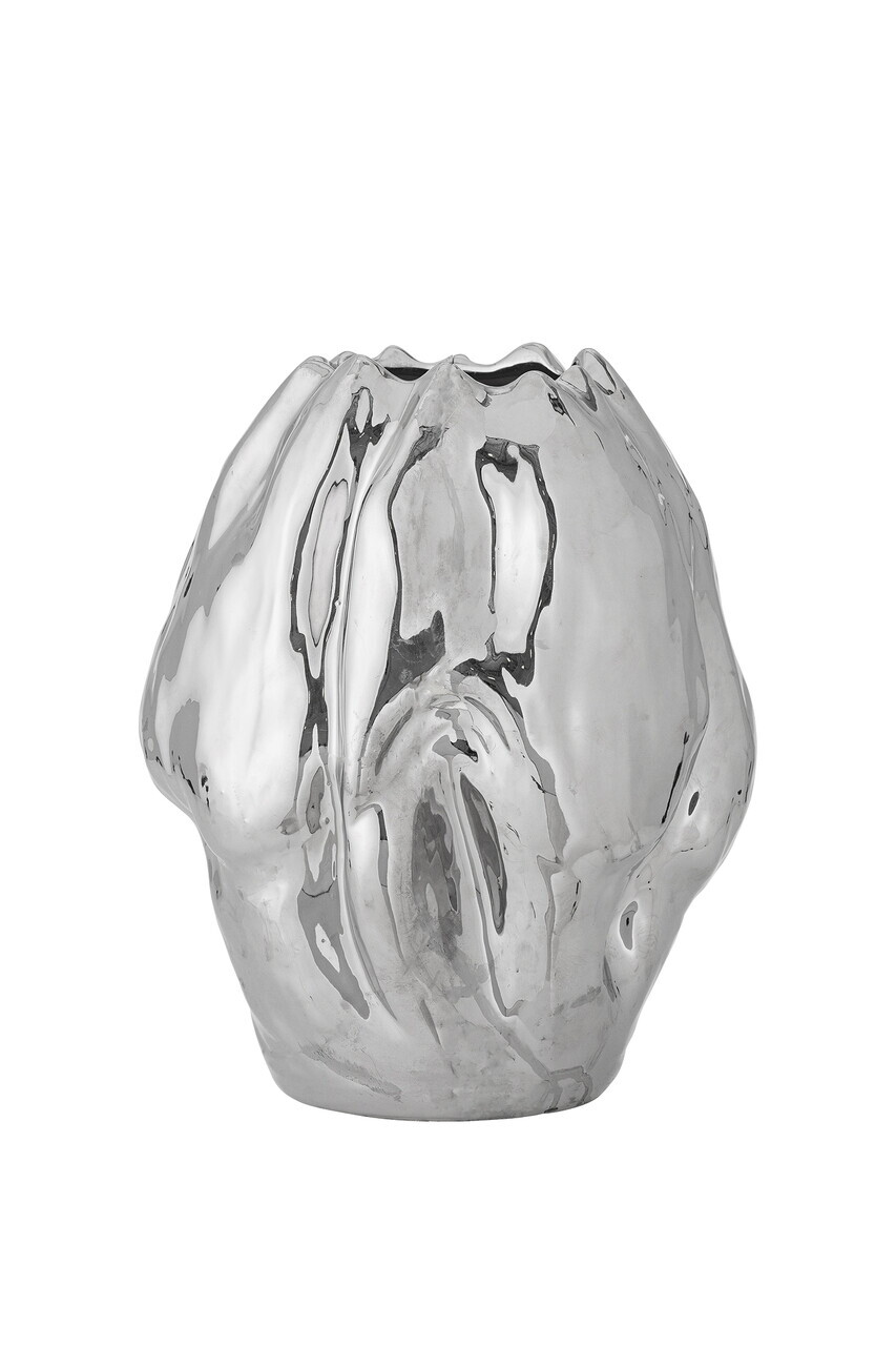 Vaza decorativa, Bloomingville, Bobby, 23.5x29 cm, ceramica, argintiu - imagine 2