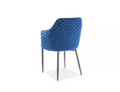 Scaun Astor Velvet, Signal, 46x46x84 cm, catifea/otel, albastru/negru