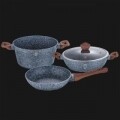 Set oale și tigăi din aluminiu forjat și marmură, 4 piese, Berlinger Haus, Original Brown