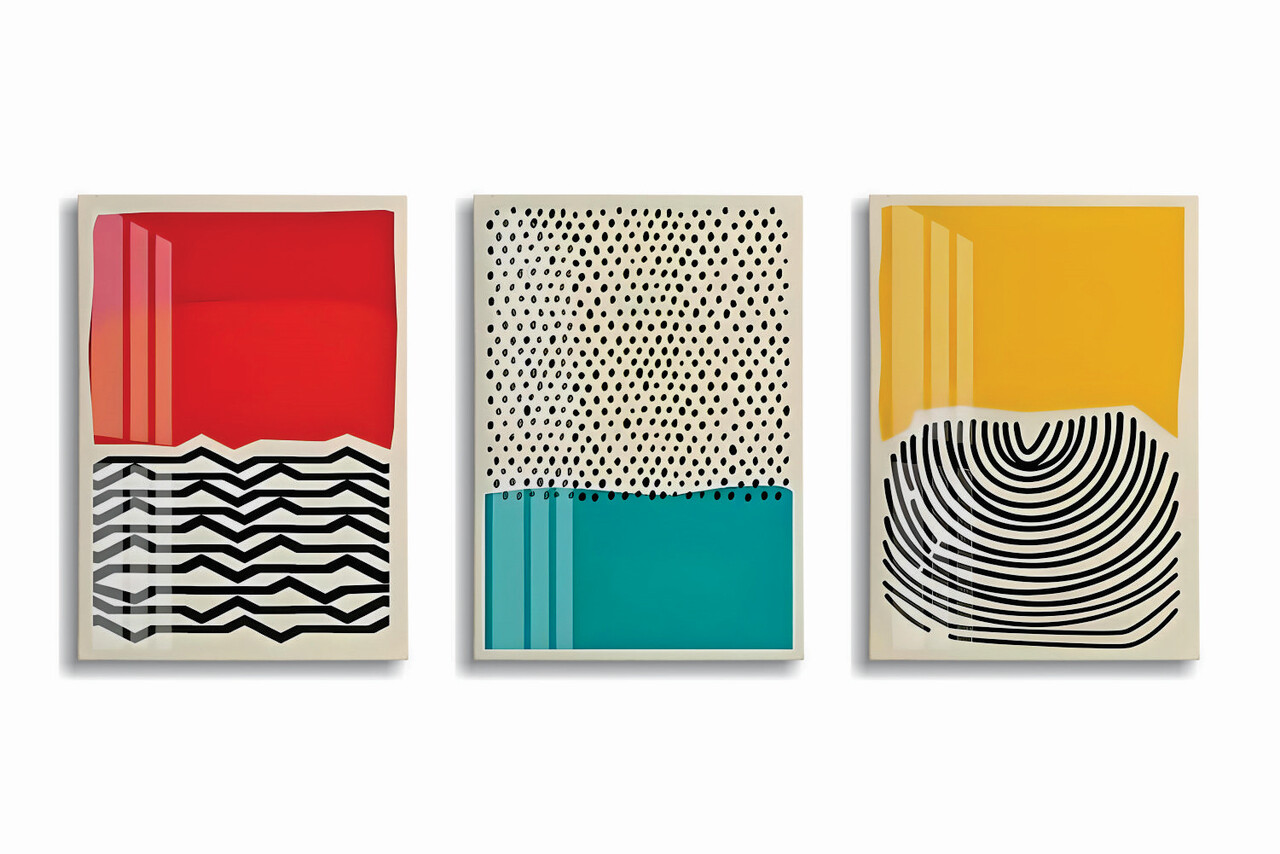 Set 3 tablouri decorative, UDC15, Canvas imprimat, Multicolor - view 3