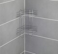 Etajeră de colț pentru baie Exclusive, Wenko, 23x30.5x43 cm, metal, argintiu lucios