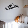 Decoratiune de perete, Mountain 3, metal, 67 x 30 cm, negru