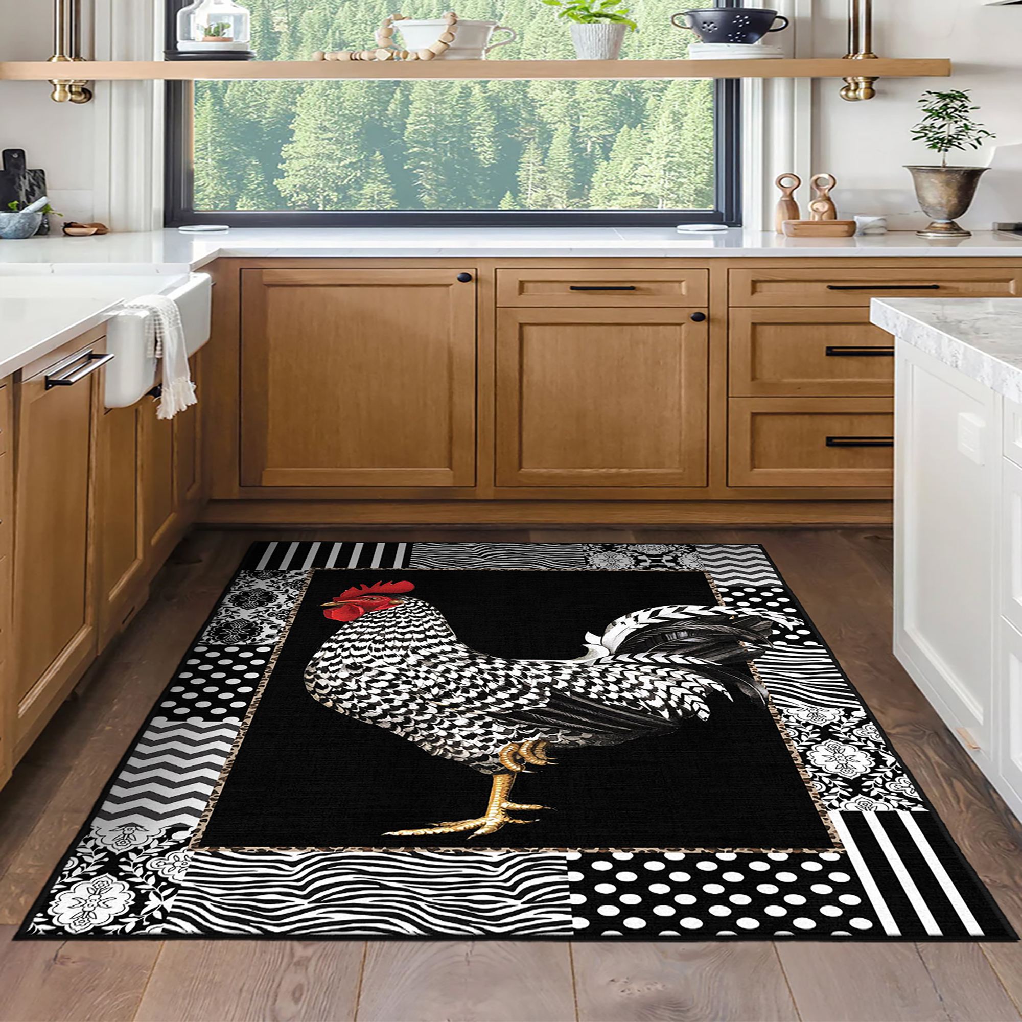 Covor, Wookece1690, 60x100 cm, Negru