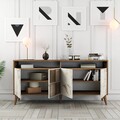 Consola, Hommy Craft, Milan 160, 160 x 78 x 35 cm, pal melaminat, nuc/alb