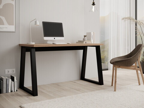 Birou ADRK, Iwo, 135x65x75.2 cm, PAL laminat, artisan/negru