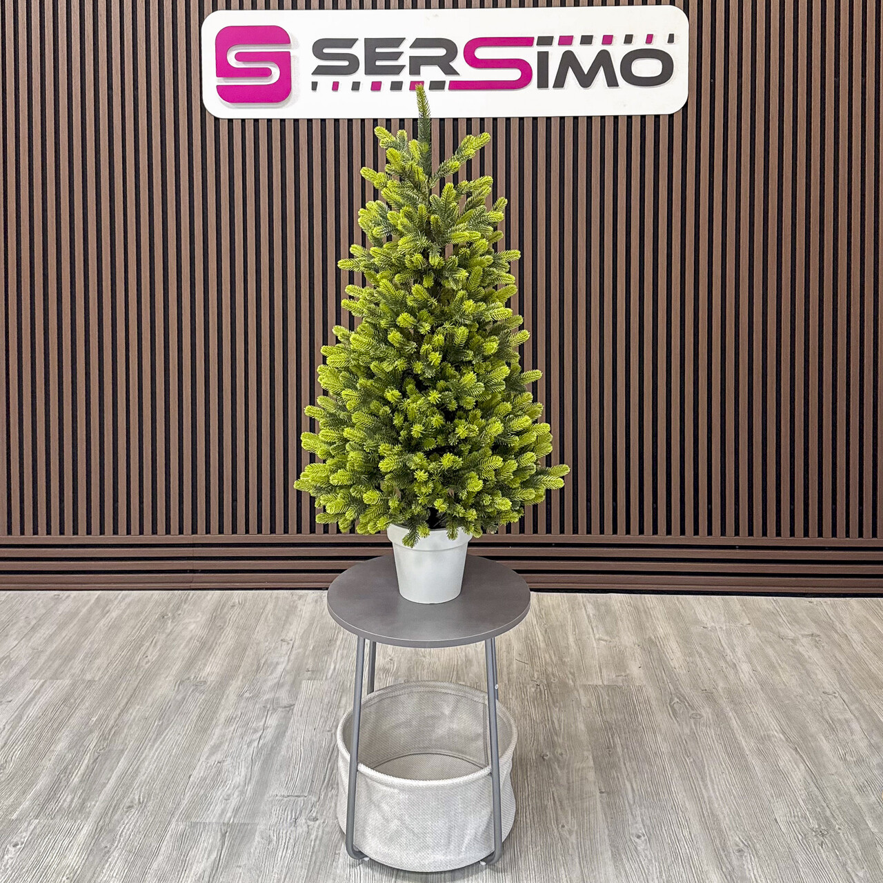 Brad artificial Christmas Deluxe by Sersimo, Viena Elite Spring in ghiveci, 3D, 110 cm