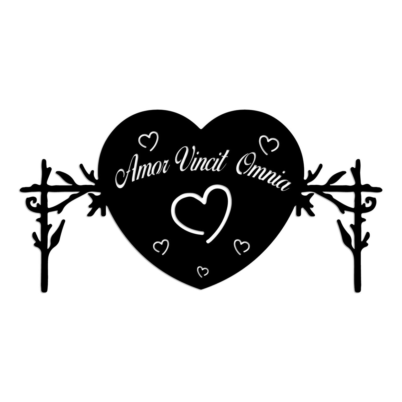 Decoratiune de perete, Omnia Vincit Amor 2, Dimensiune: 60 x 30 cm, Negru — imaginea 4