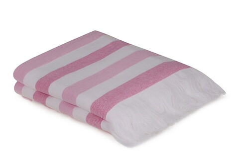 Set prosoape de mână (2 bucăți), hobby, stripe, bumbac, roz/alb