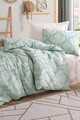 Lenjerie de pat pentru o persoana, Post - Water Green, Eponj Home, 65% bumbac/35% poliester