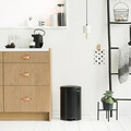 Cos de gunoi cu pedala, Brabantia, NewIcon, 20 L, 38x29x46.7 cm, otel, negru mat